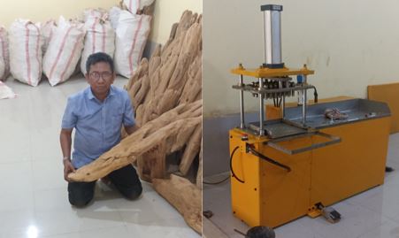Mesin Cetak Serbuk Kayu Gaharu